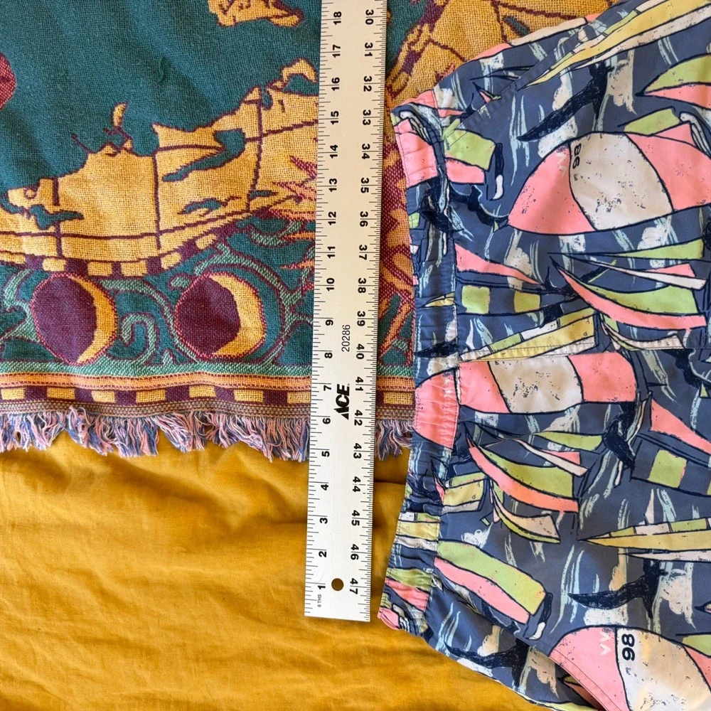 Vineyard Vines Mens Small Blue Sailboat Print‎ Chappy Swim Trunks Mesh Liner